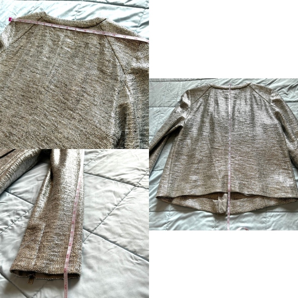 Blacky Dress Berlin Silver Tweed Moto Jacket Asymmetric Zipper Size US8 CAN10 - Picture 10 of 14